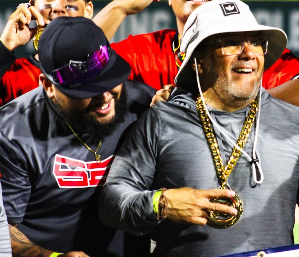 Jose Rodriguez and Christian Rodriguez celebrating